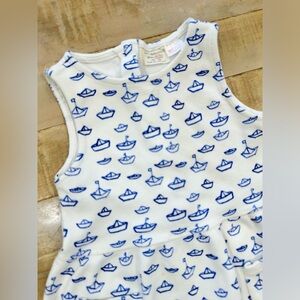 Zara baby girl sailboat white sleeveless cute babydoll dress